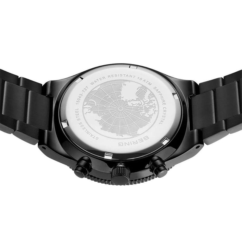 Bering Classic 15043-727 analog herrklocka med blå urtavla och armband i rostfritt stål