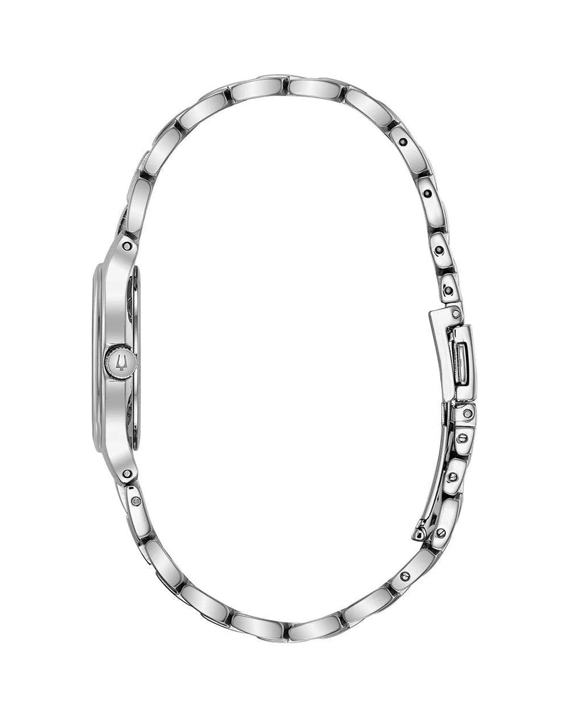 Bulova Classic 96L215 analog damklocka med silver urtavla och armband i rostfritt stål