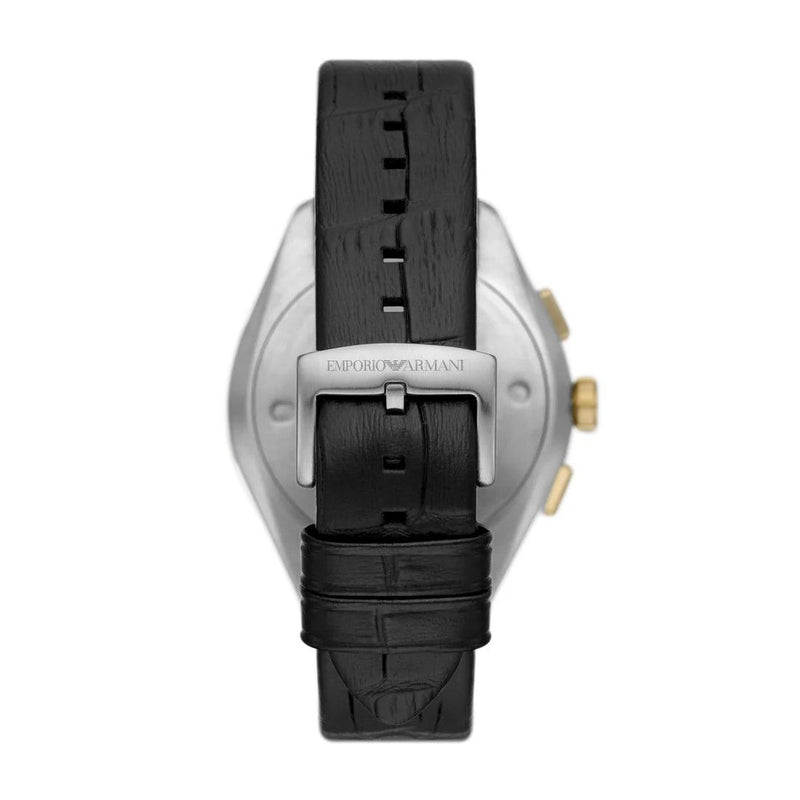Emporio Armani AR11498 analog herrklocka med silver urtavla och armband i läder