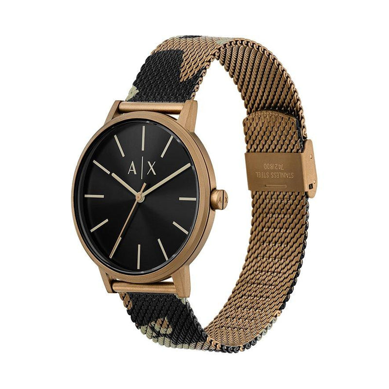 Armani Exchange Cayde AX2754 analog herrklocka med svart urtavla och armband i rostfritt stål