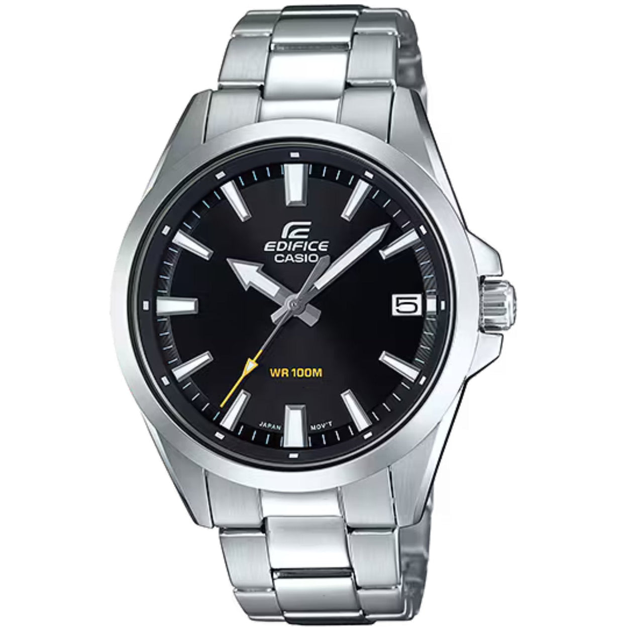 Casio Edifice EFV-100D-1AVUEF analog herrklocka med svart urtavla och armband i rostfritt stål