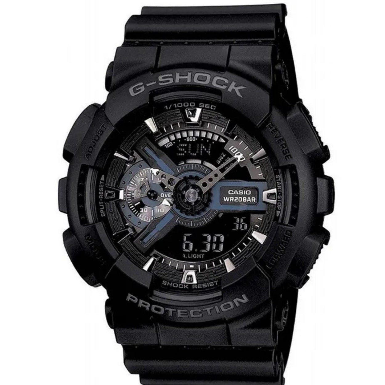 Casio G-Shock GA-110-1BER ana-digi herrklocka med svart urtavla och armband i resin
