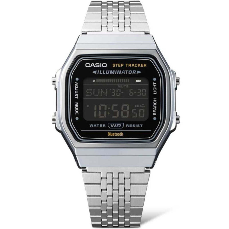 Casio Vintage ABL-100WE-1BEF digital unisexklocka med svart urtavla och armband i rostfritt stål