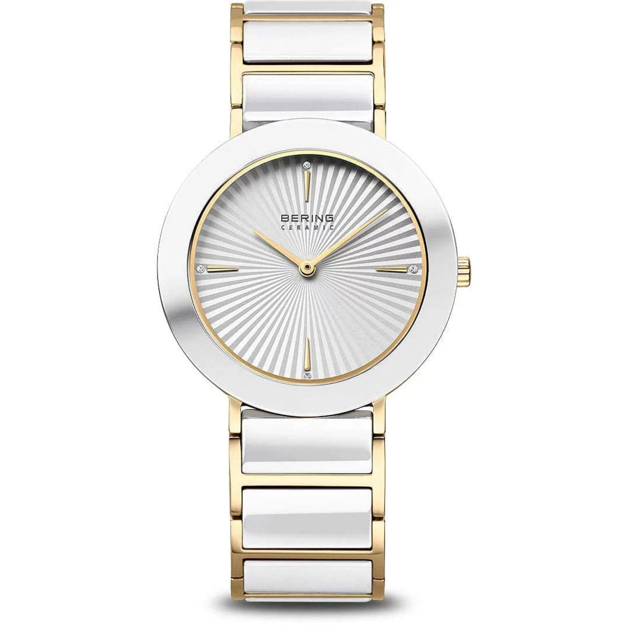 Bering Classic 11435-758 analog damklocka med vit urtavla och armband i rostfritt stål