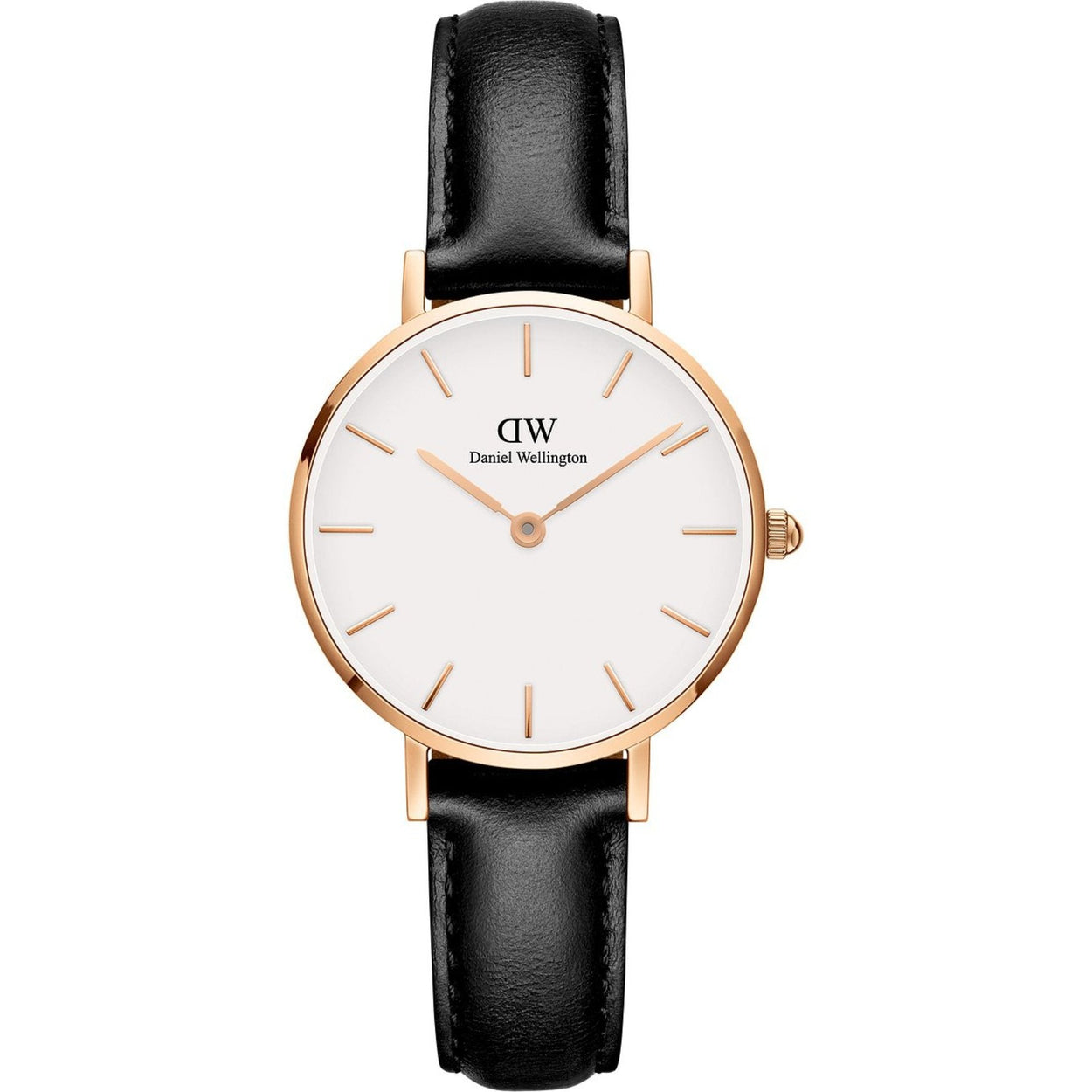 Daniel Wellington Classic Petite DW00100230 analog damklocka med vit urtavla och armband i läder