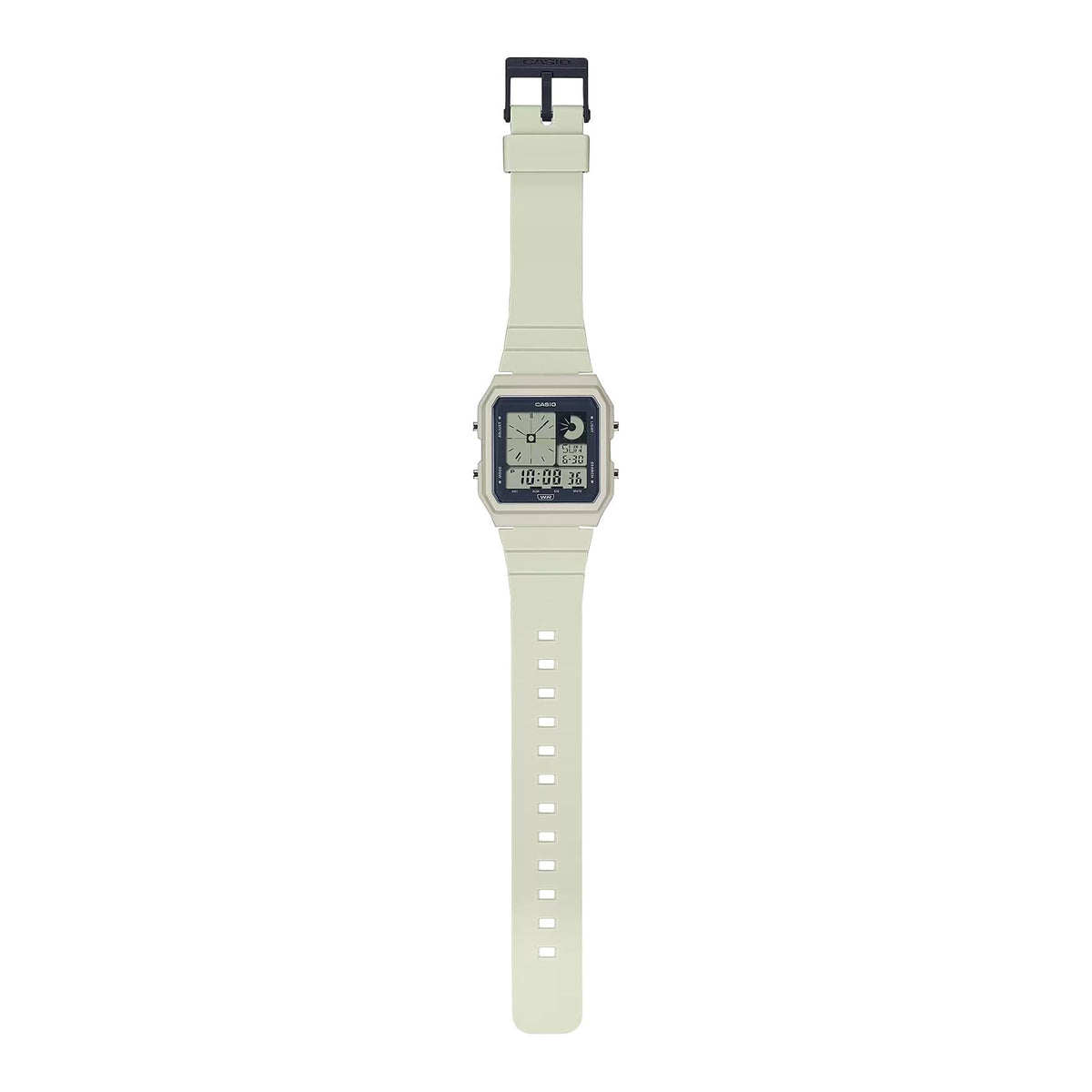 Casio Vintage LF-20W-8AEF analog unisexklocka med svart urtavla och armband i resin