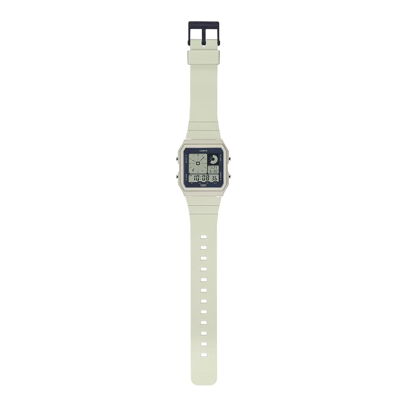 Casio Vintage LF-20W-8AEF analog unisexklocka med svart urtavla och armband i resin