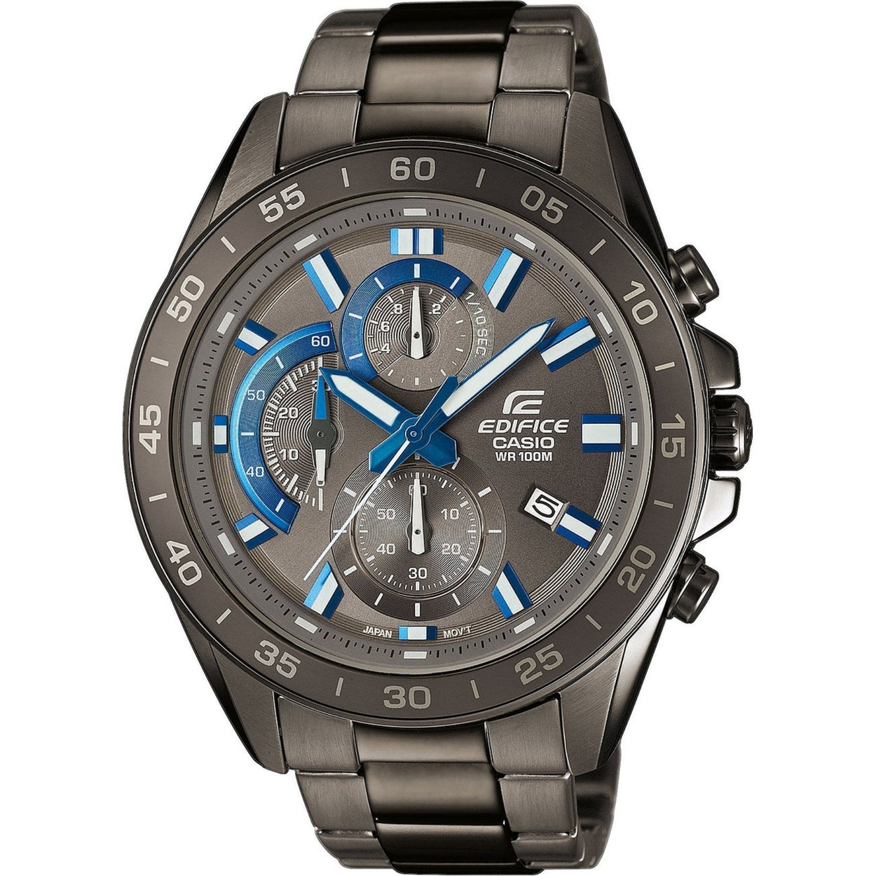 Casio Edifice EFV-550GY-8AVUEF analog herrklocka med grå urtavla och armband i rostfritt stål