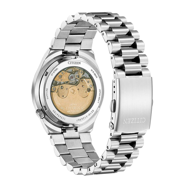 Citizen Tsuyosa automatisk NJ0150-81Z analog herrklocka med gul urtavla och armband i rostfritt stål