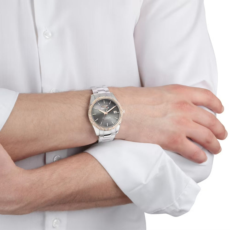 Sector 240 Series R3253240009 analog herrklocka med grå urtavla och armband i rostfritt stål
