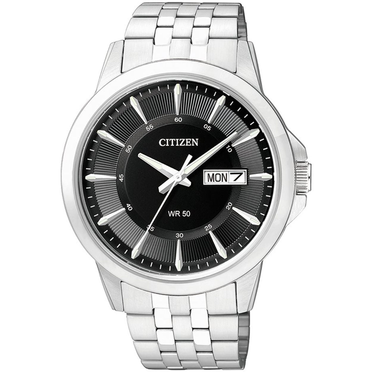 Citizen Dress BF2011-51EE analog herrklocka med svart urtavla och armband i rostfritt stål