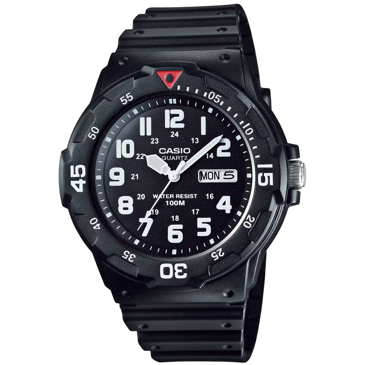 Casio Collection MRW-200H-1BVEG analog herrklocka med svart urtavla och armband i gummi
