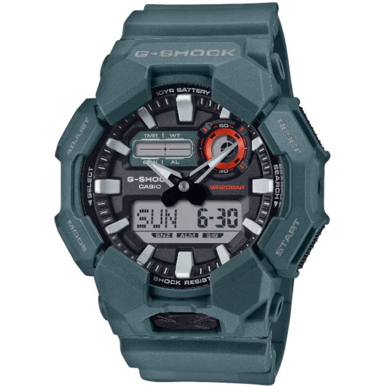 Casio G-Shock Classic GA-010-2AER ana-digi herrklocka med svart urtavla och armband i resin