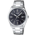 Casio Timeless MTP-1302PD-1A1VEF analog herrklocka med svart urtavla och armband i rostfritt stål