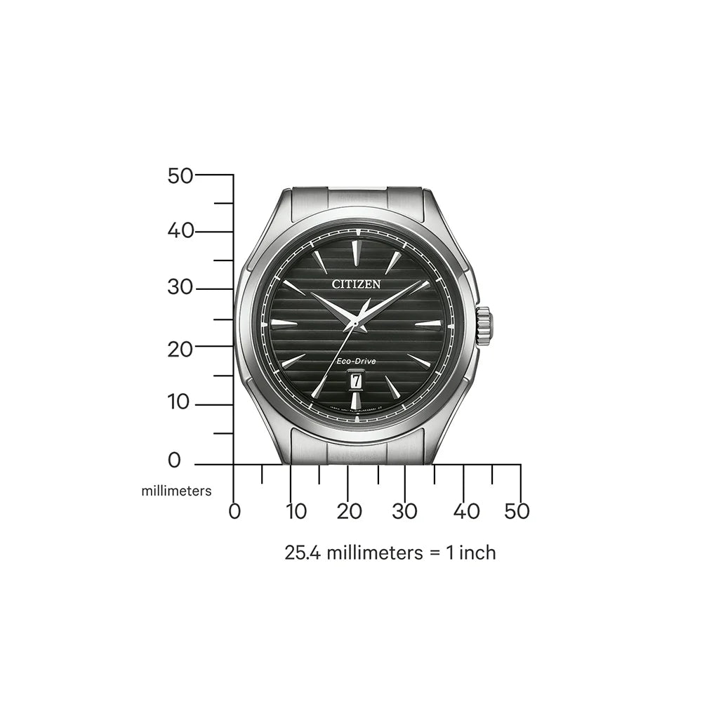 Citizen Eco Drive AW1750-85E analog herrklocka med svart urtavla och armband i rostfritt stål