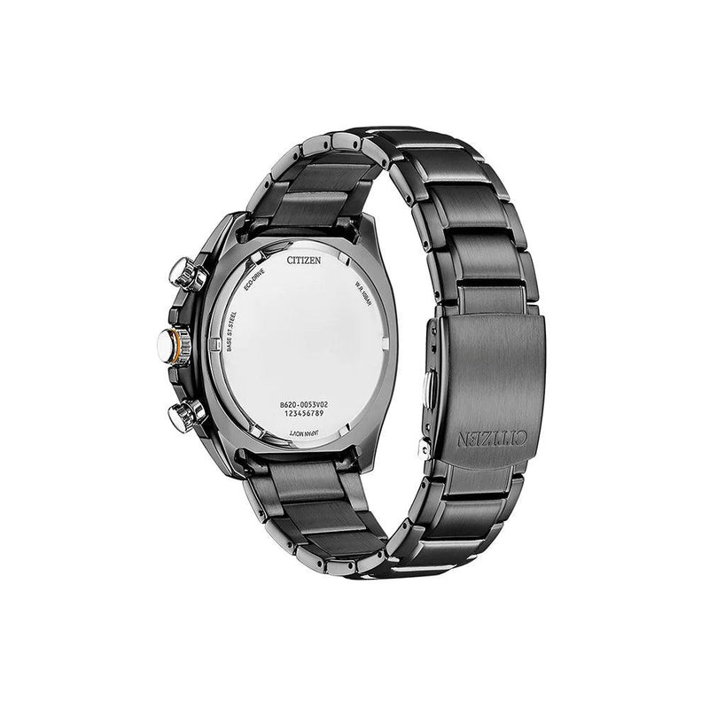Citizen Eco Drive CA4567-82H analog herrklocka med grå urtavla och armband i rostfritt stål