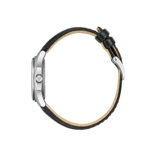 Citizen Eco-Drive FE2110-14E analog damklocka med svart urtavla och armband i läder