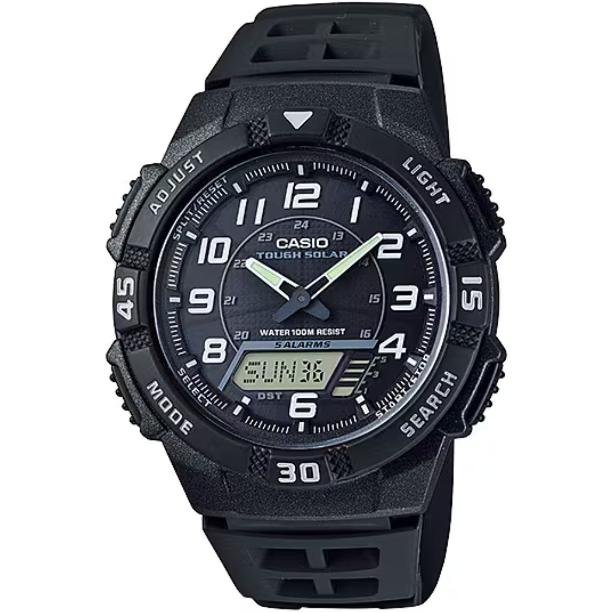 Casio Classic AQ-S800W-1BVEF ana-digi herrklocka med svart urtavla och armband i resin
