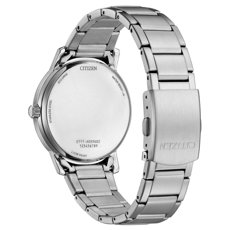 Citizen Eco-Drive BM6755-71A analog herrklocka med vit urtavla och armband i rostfritt stål
