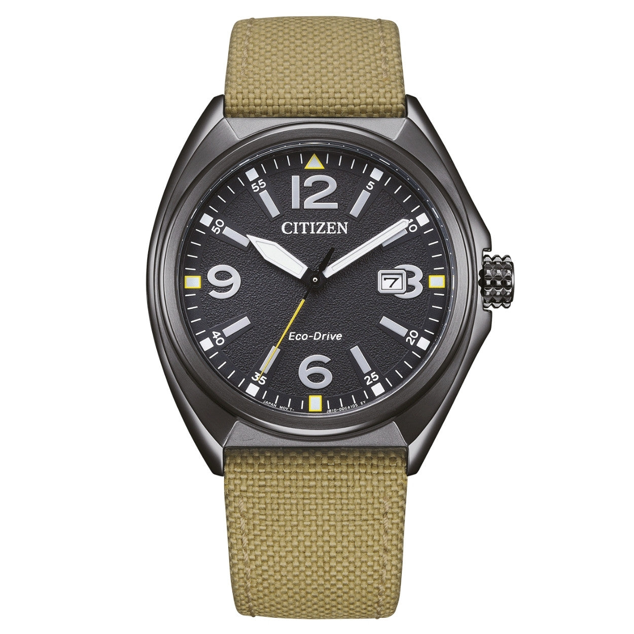 Citizen Military AW1575-08E analog herrklocka med svart urtavla och armband i nylon