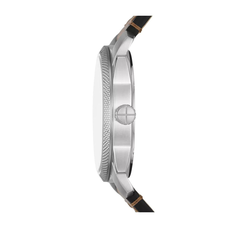 Fossil Machine FS5920 analog herrklocka med blå urtavla och armband i läder