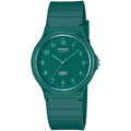 Casio Timeless MQ-24B-3BEF analog unisexklocka med grön urtavla och armband i silikon