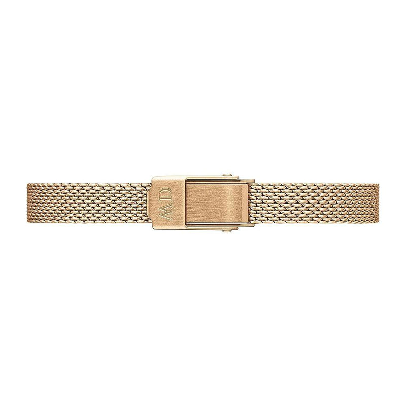 Daniel Wellington Quadro Mini Melrose Rose Gold Amber analog damklocka med brun urtavla och armband i rostfritt stål
