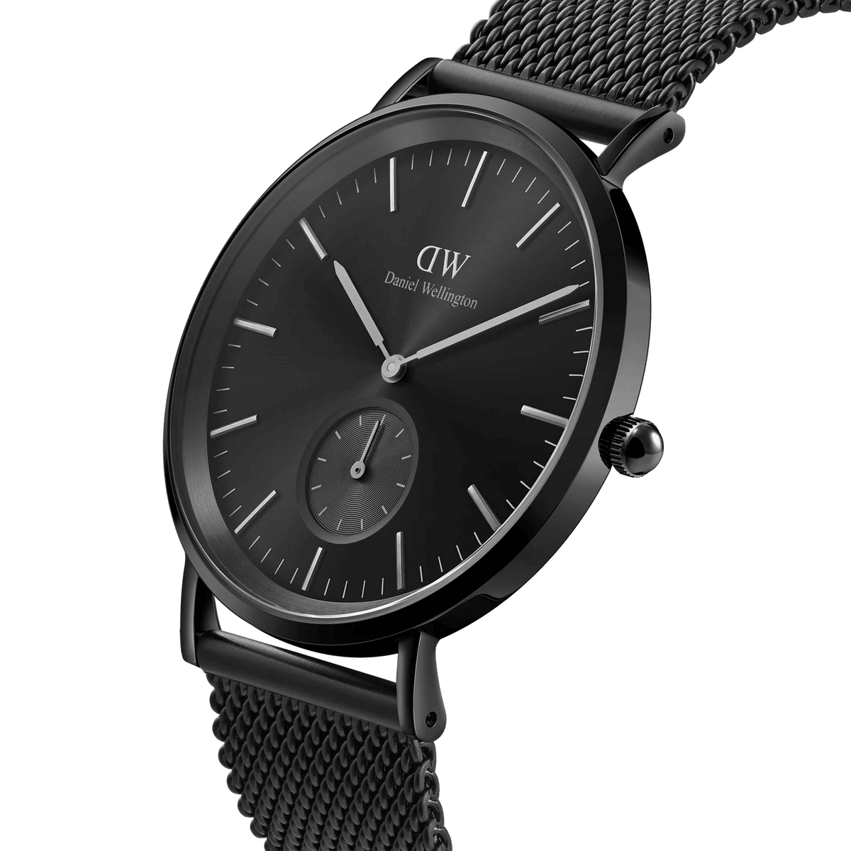 Daniel Wellington Classic Multi-Eye Ashfield Onyx analog herrklocka med svart urtavla och armband i rostfritt stål