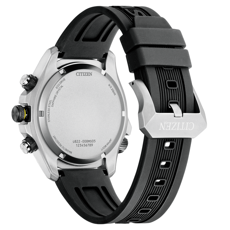 Citizien Promaster Land Eco- Drive JV1007-07E ana-digi herrklocka med svart urtavla och armband i gummi