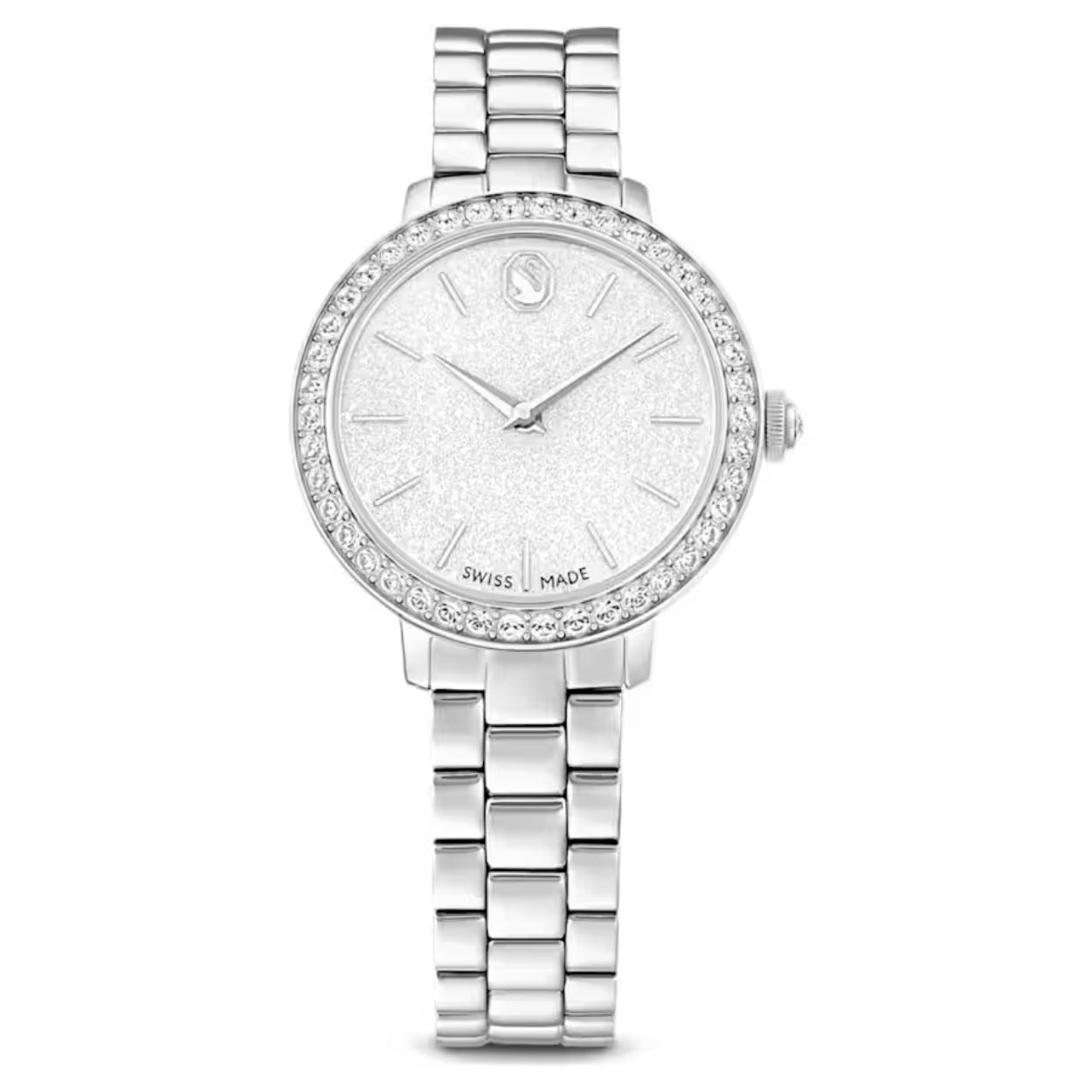 Swarovski Matrix 3-link 5706182 analog damklocka med silver urtavla och armband i rostfritt stål
