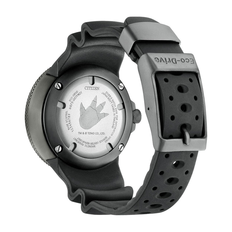 Citizen PROMASTER Godzilla BJ8059-03Z analog herrklocka med rött urtavla och armband i gummi