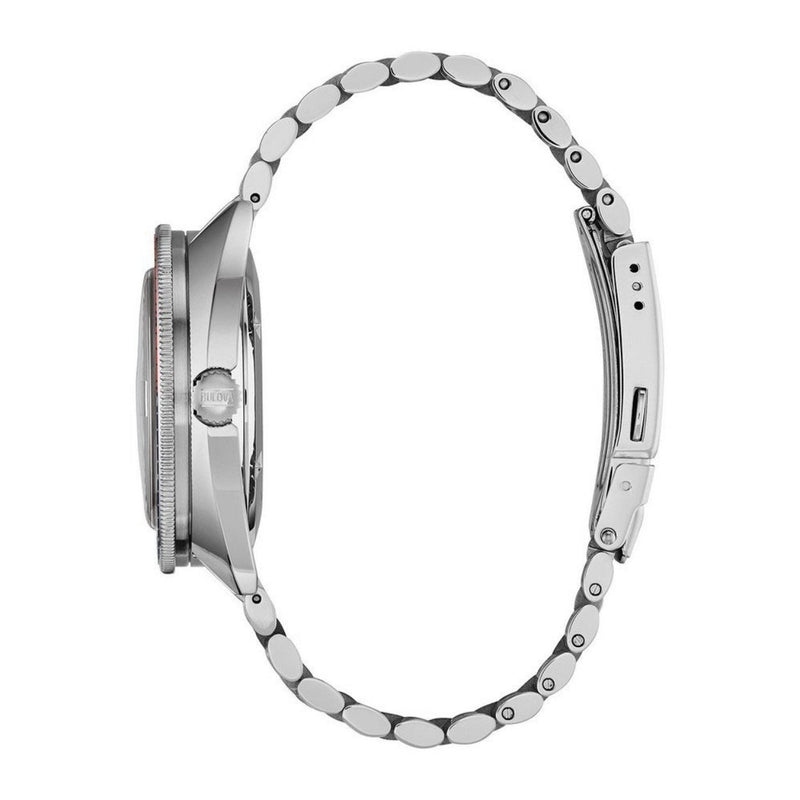 Bulova Oceanographer 96B322 analog herrklocka med grön urtavla och armband i rostfritt stål