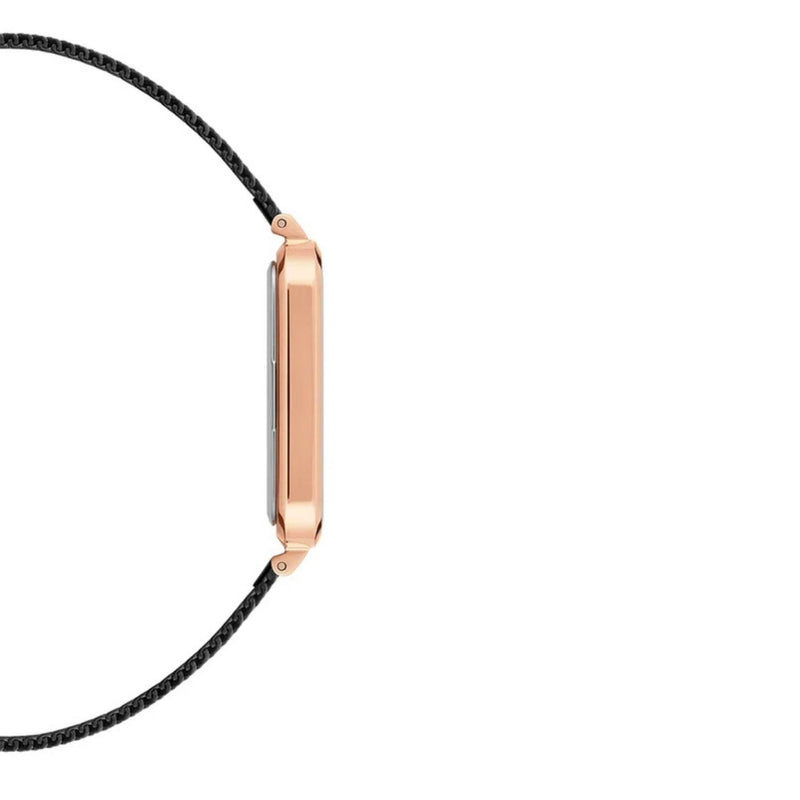 Daniel Wellington Quadro Pressed Ashfield DW00100467 analog damklocka med svart urtavla och armband i rostfritt stål