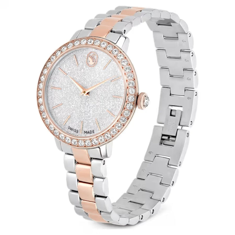 Swarovski Matrix 3-link 5715028 analog damklocka med silver urtavla och armband i rostfritt stål