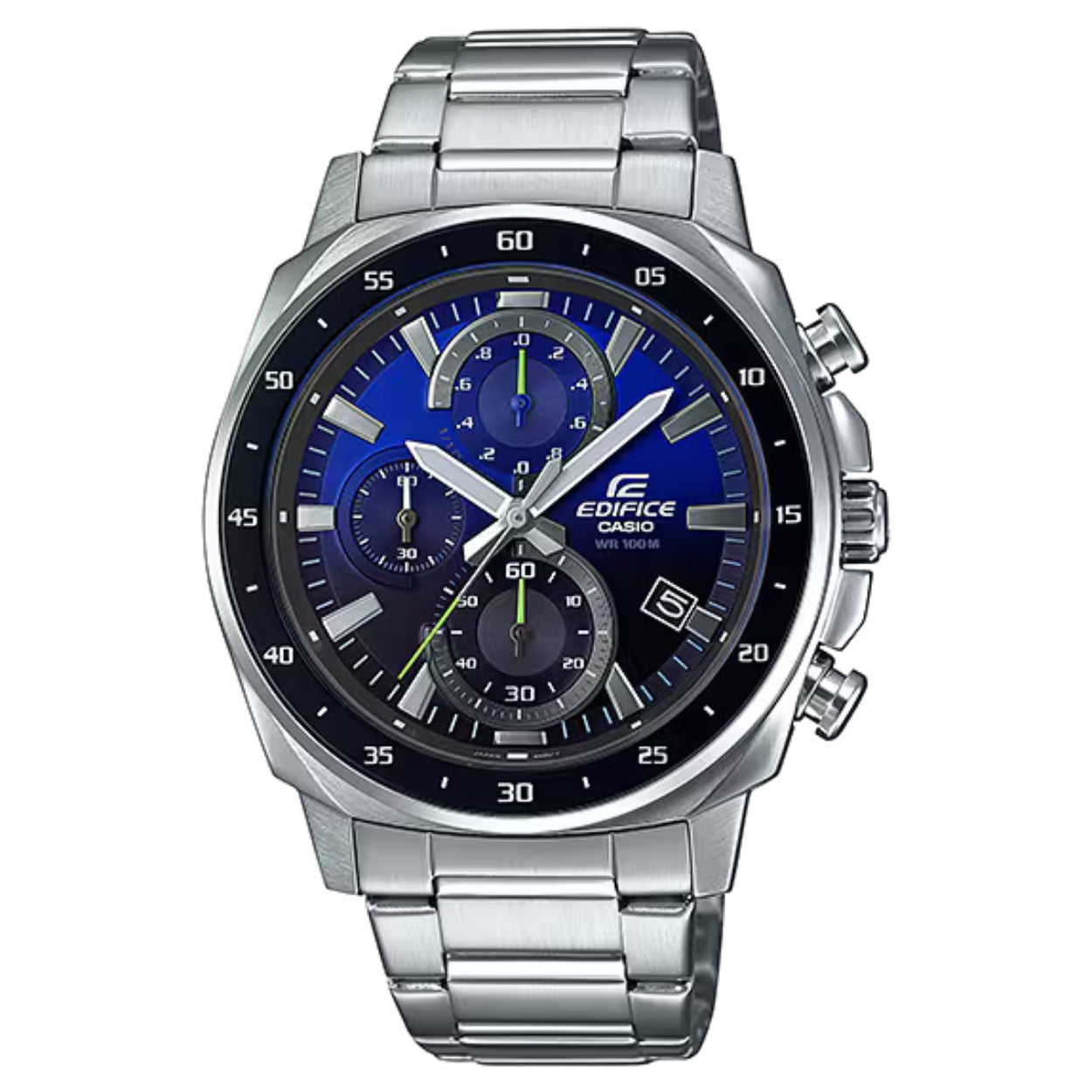Casio Edifice EFV-600D-2AVUEF analog herrklocka med blå urtavla och armband i rostfritt stål