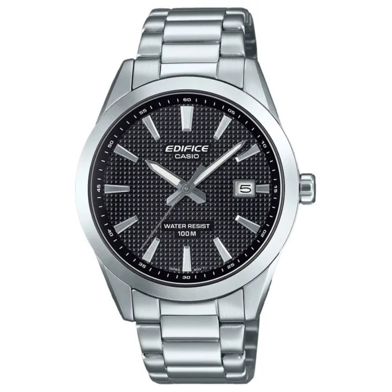 Casio Edifice EFV-160D-1AVEF analog herrklocka med svart urtavla och armband i rostfritt stål