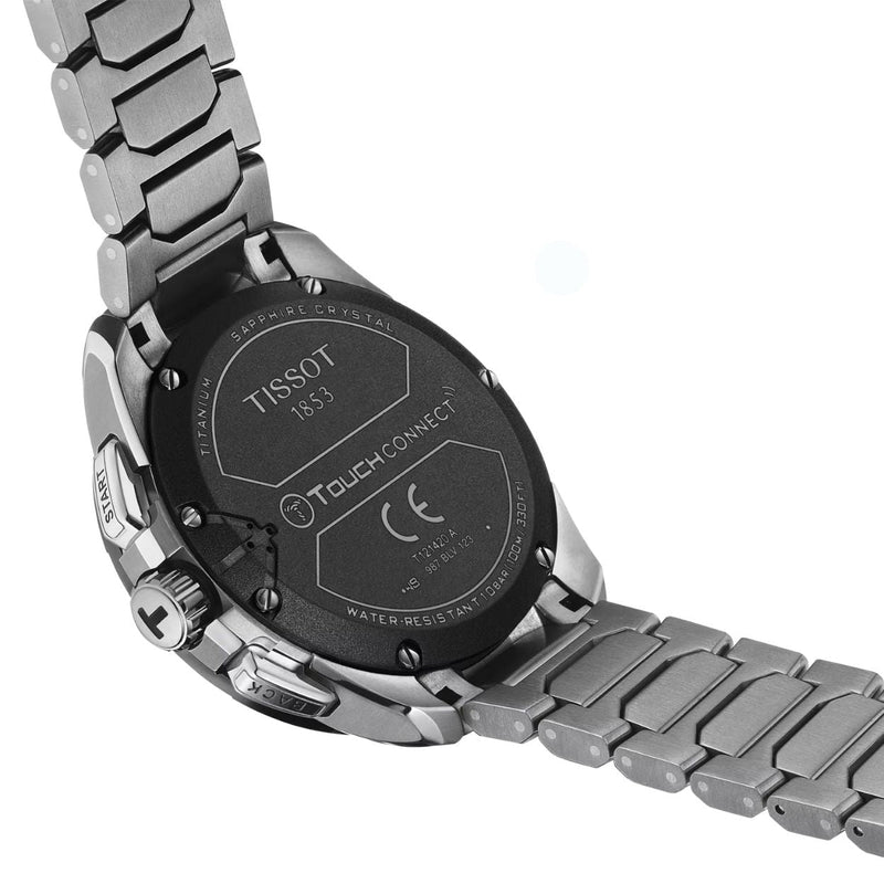 Tissot T-Touch Connect Solar T121.420.44.051.00 analog herrklocka med svart urtavla och armband i titan
