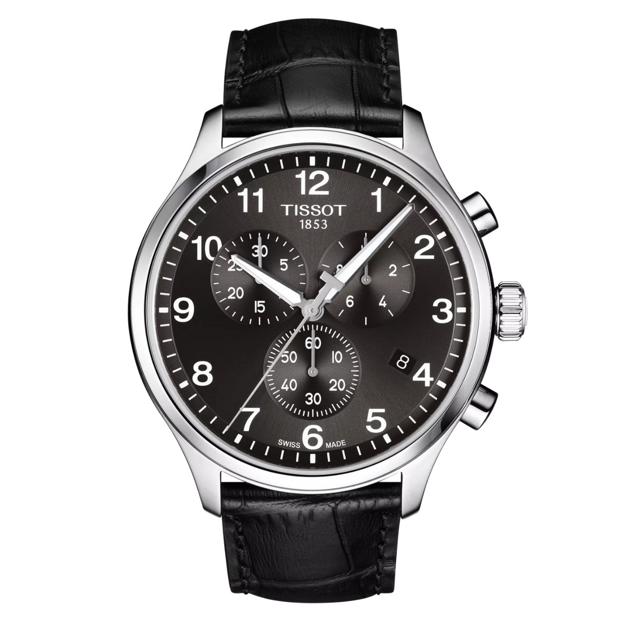 Tissot Chrono XL Classic T116.617.16.057.00 analog herrklocka med svart urtavla och armband i läder