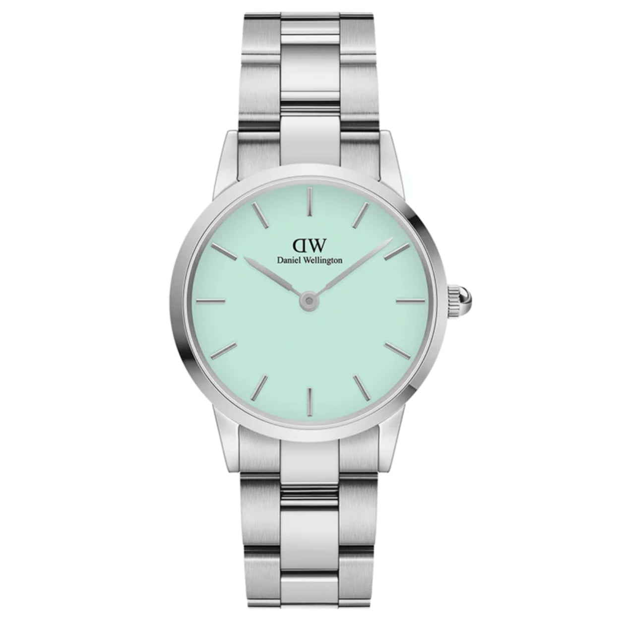 Daniel Wellington Iconic Link DW00100537 analog damklocka med grön urtavla och armband i rostfritt stål