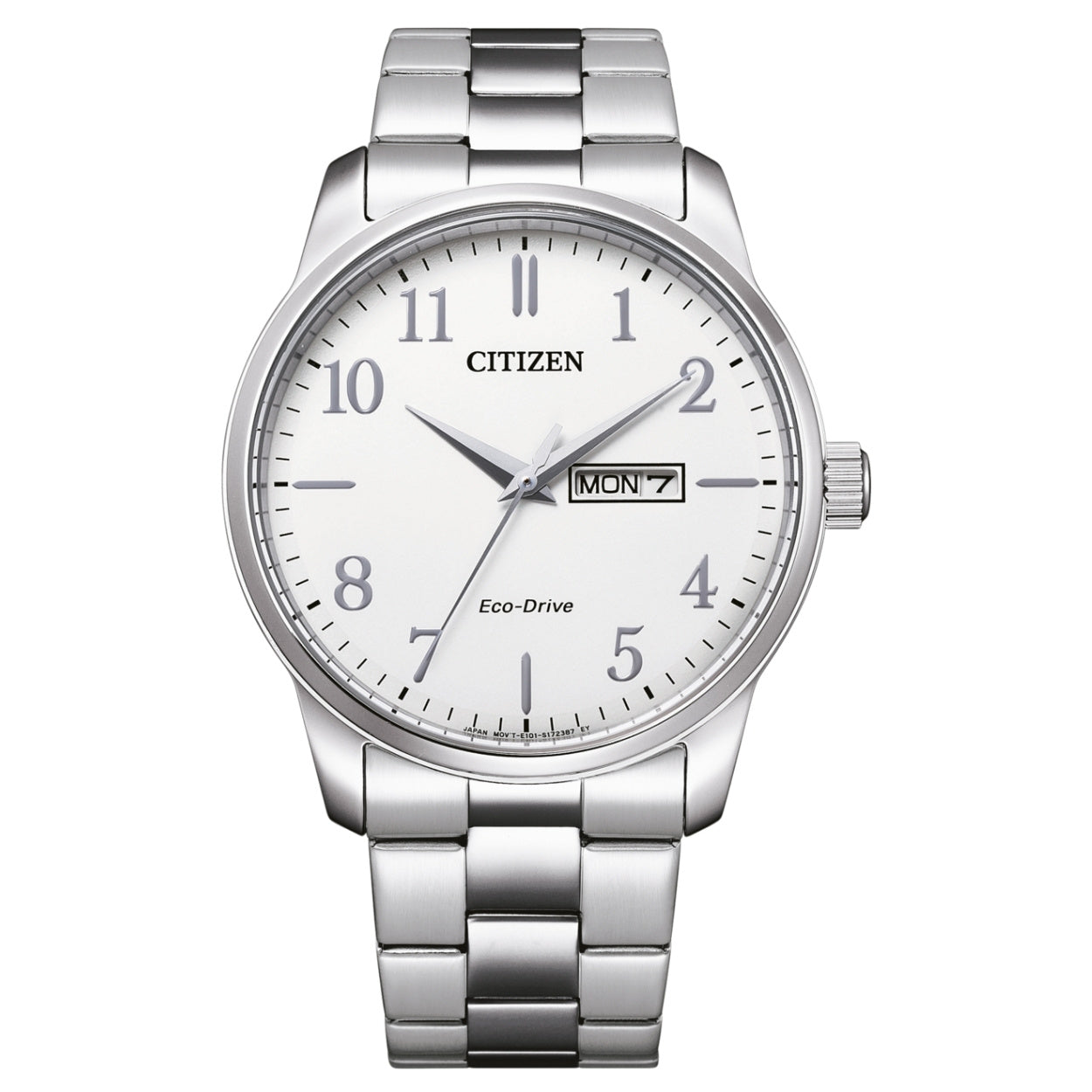 Citizen Classic Eco-Drive BM8550-81AC analog herrklocka med vit urtavla och armband i rostfritt stål