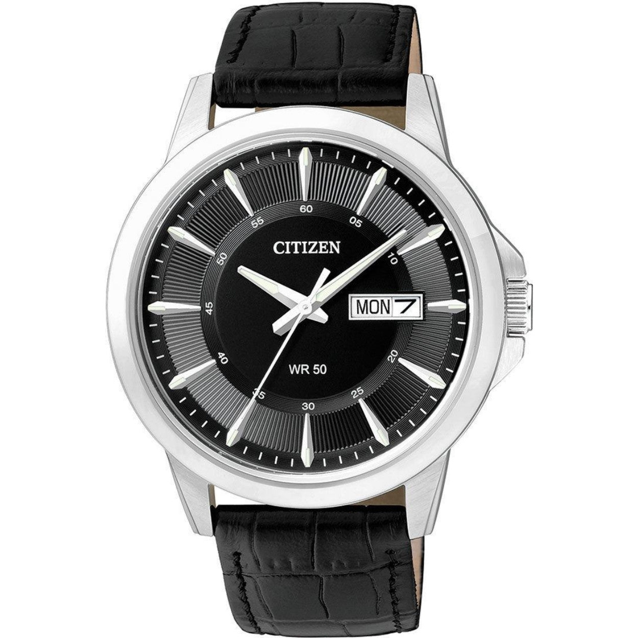 Citizen Classic BF2011-01EC analog herrklocka med svart urtavla och armband i läder