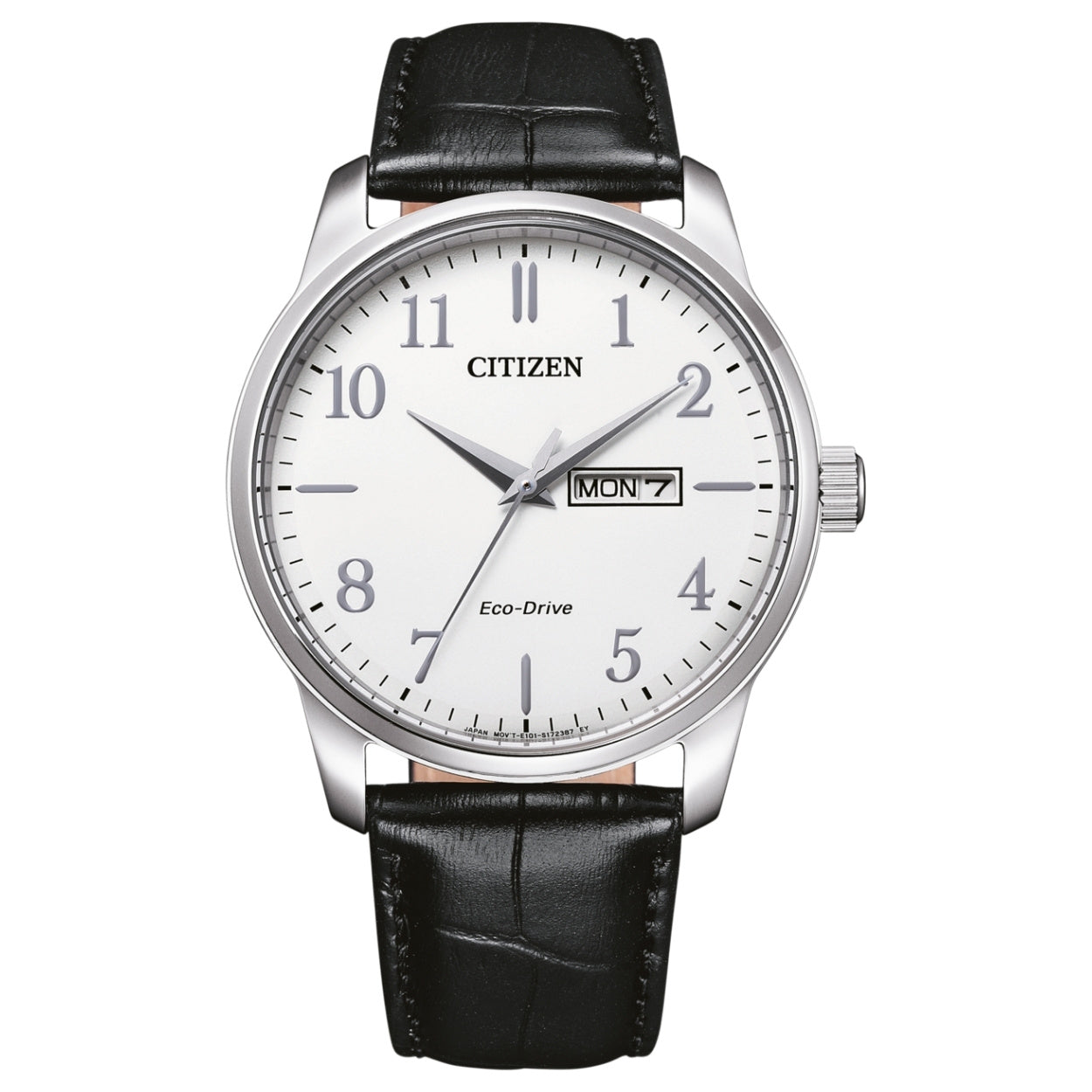 Citizen Eco-Drive Classic BM8550-14A analog herrklocka med vit urtavla och armband i läder