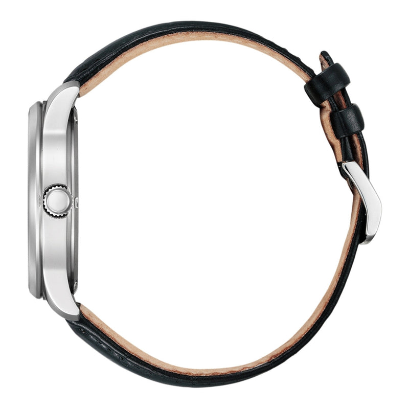 Citizen Eco-Drive Classic BM8550-14A analog herrklocka med vit urtavla och armband i läder