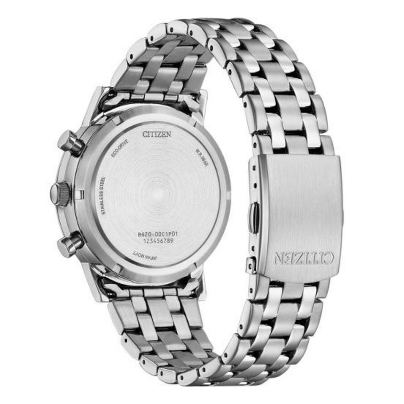 Citizen Eco-Drive Chronograph CA4630-53X analog herrklocka med grön urtavla och armband i rostfritt stål