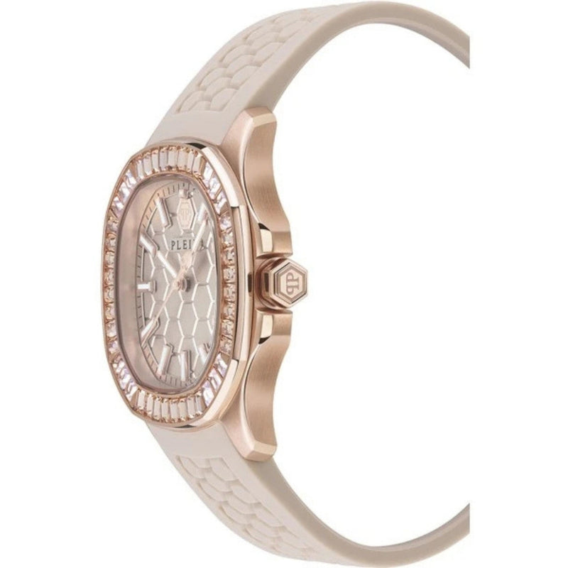 Philipp Plein Spectre PWTAA0423 analog damklocka med beige urtavla och armband i gummi