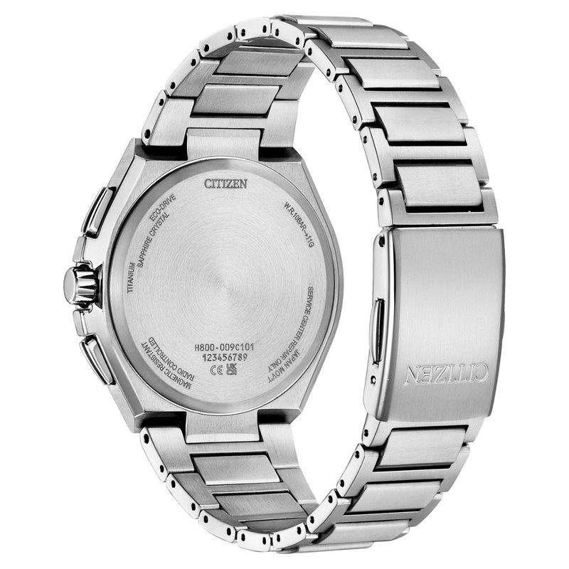 Citizen Super Titanium Radio Controlled AT8238-84M analog herrklocka med turkos urtavla och armband i titan