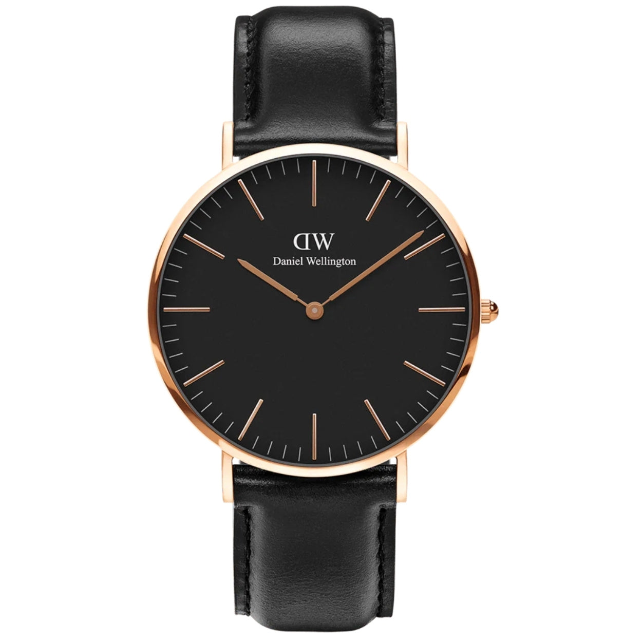 Daniel Wellington Classic Sheffiel DW00100139 analog damklocka med svart urtavla och armband i läder