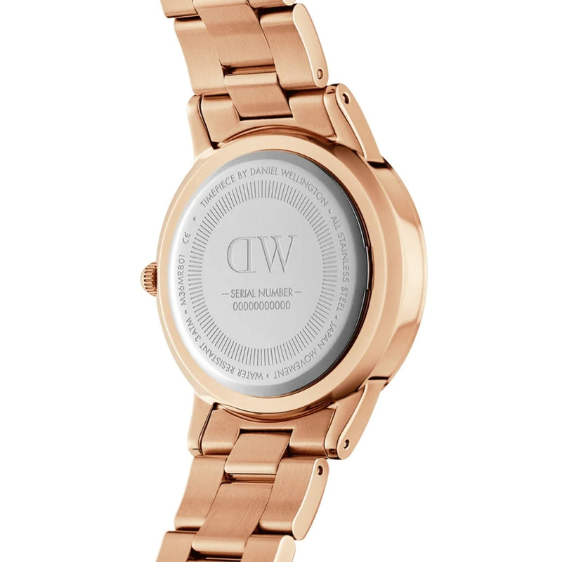 Daniel Wellington Iconic Link DW00100209 analog damklocka med vit urtavla och armband i rostfritt stål