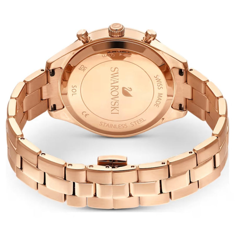 Swarovski Octea lux sport 5632472 analog damklocka med brun urtavla och armband i rostfritt stål