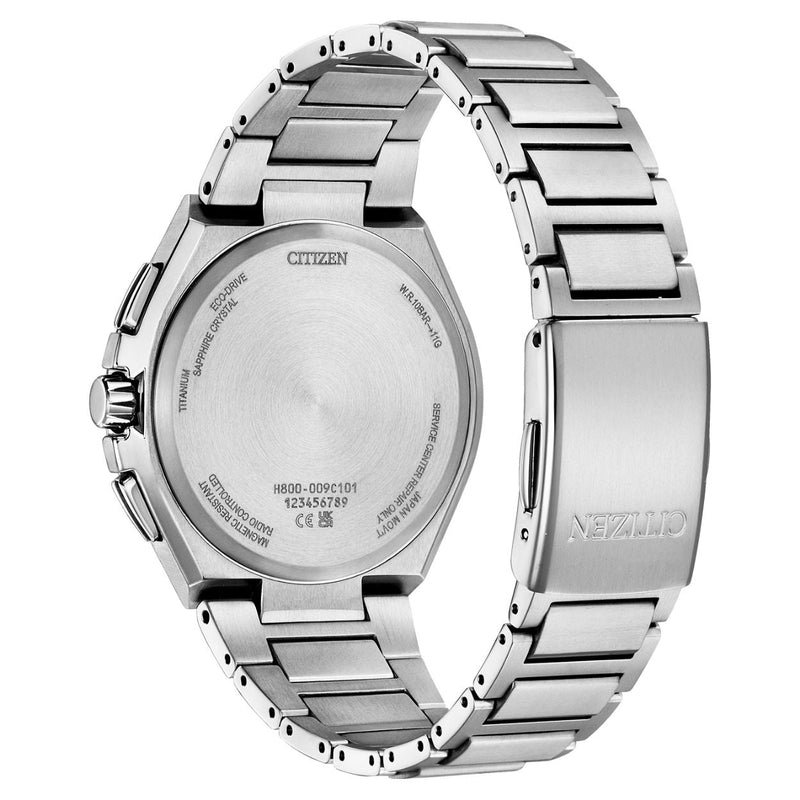 Citizen Super Titanium Radio Controlled AT8238-84L analog herrklocka med blå urtavla och armband i titan